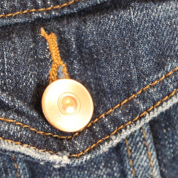 H&M Denim Jacket with Copper Buttons Size 12 - Picture 4 of 9